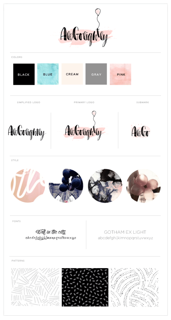 Alegolightly brand style guide graphic design | annaleacrowe